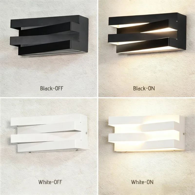 Lámpara de pared cuadrada moderna para exteriores, LED