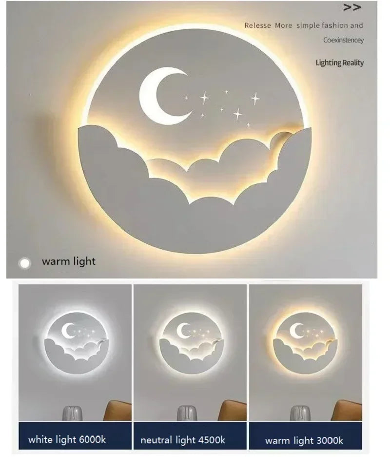 Lámpara LED de pared con forma de nube