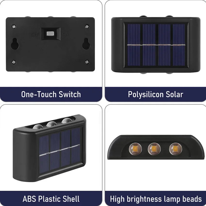 Lámpara Solar de Pared LED - Iluminación Exterior Impermeable