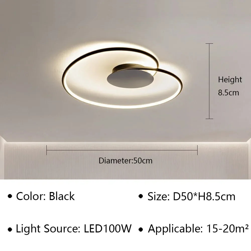 Lámpara de techo LED moderna circular - Diseño minimalista nórdico para salón