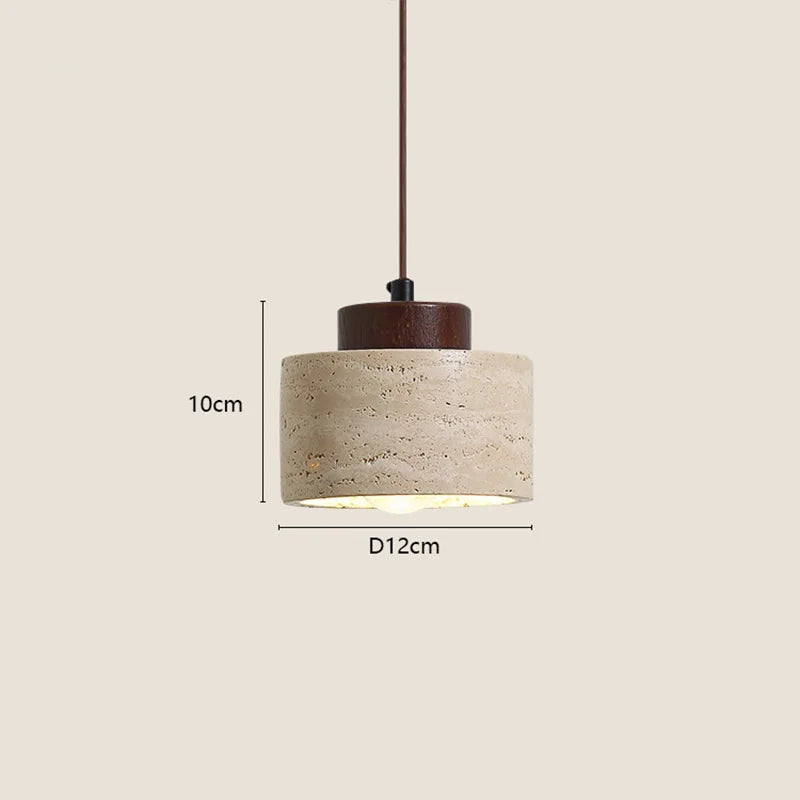 Lámpara Colgante de Piedra Natural Estilo Wabi-Sabi - Iluminación Minimalista Japandi