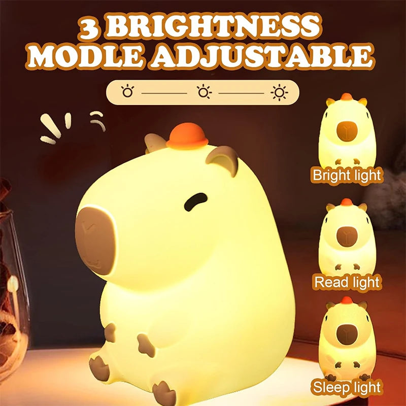 Lámpara nocturna CapyBara LED - Luz Infantil Suave Recargable