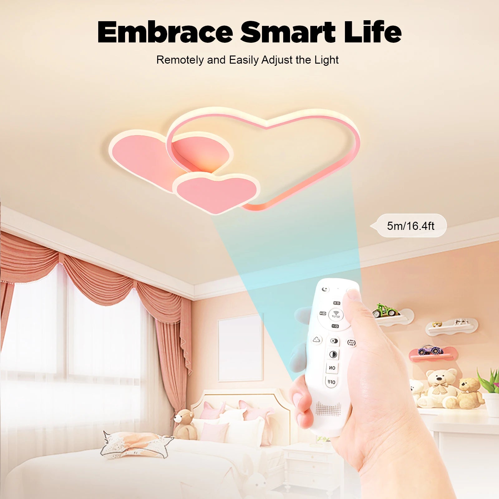 Luz de techo LED en forma de corazón