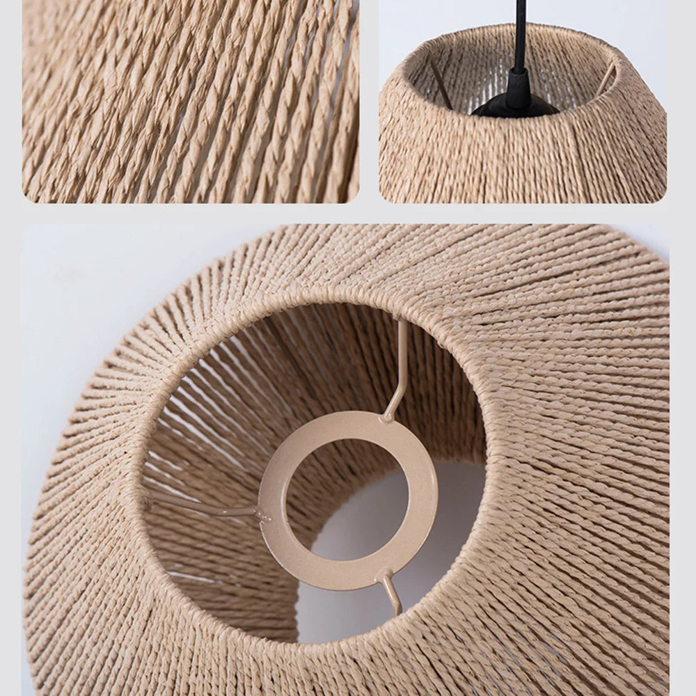 Lámpara Colgante de Techo en Ratán Natural - Estilo Boho