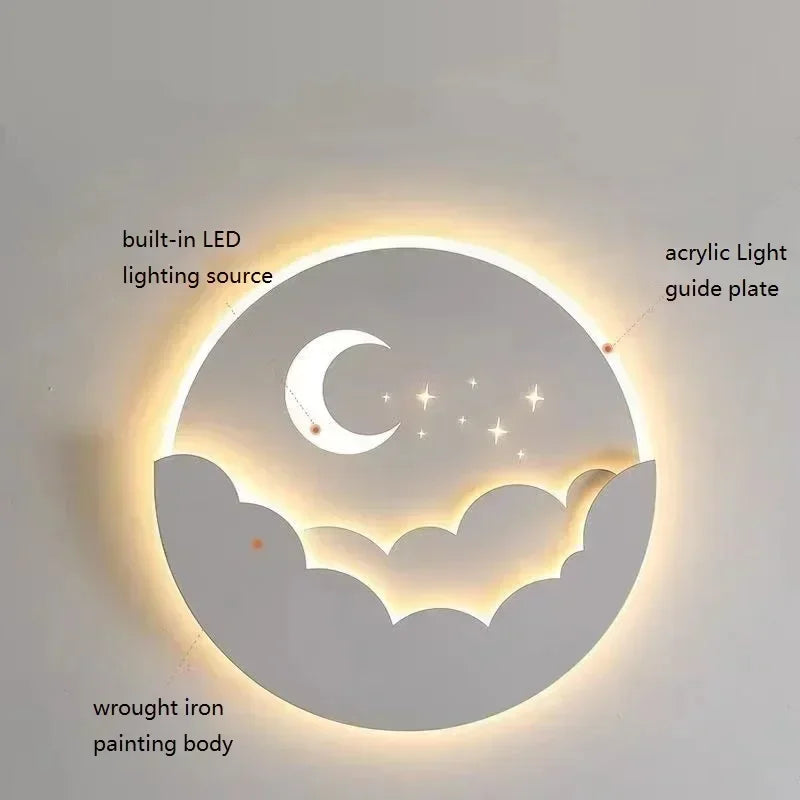 Lámpara LED de pared con forma de nube