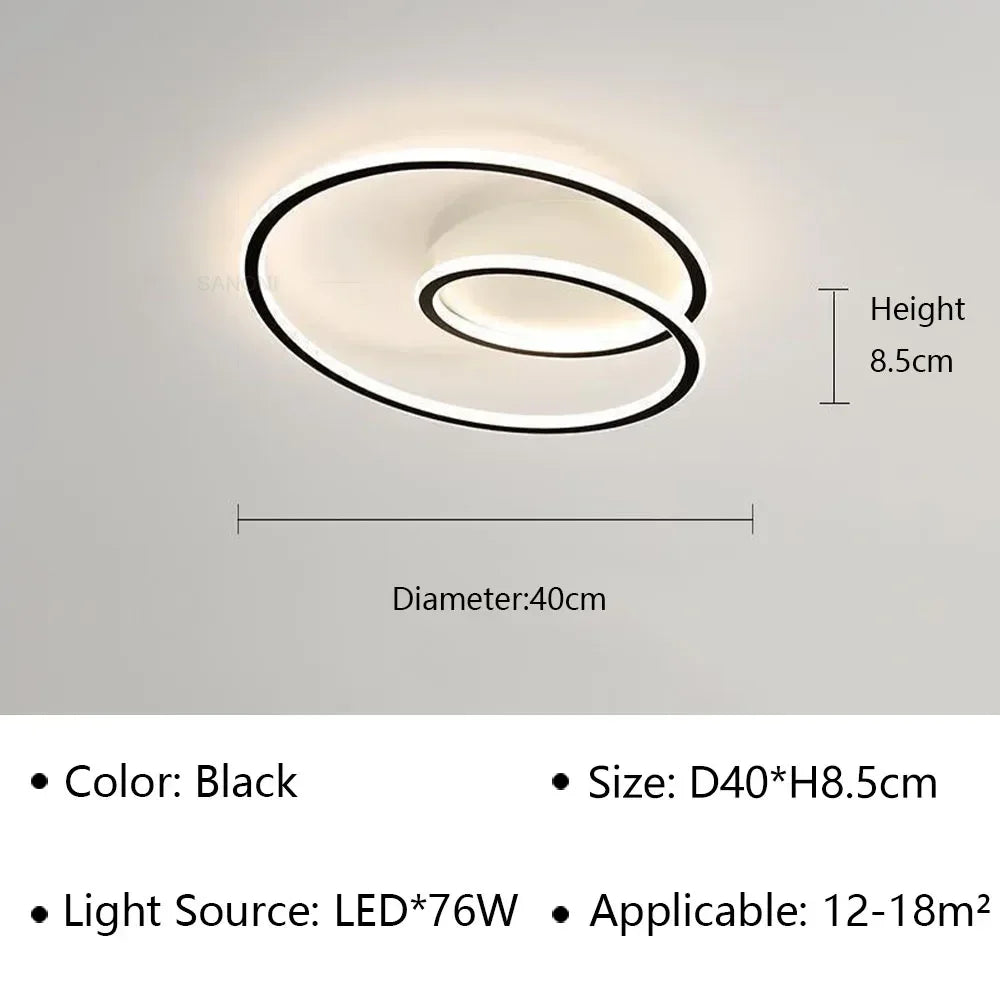 Lámpara de techo LED moderna circular - Diseño minimalista nórdico para salón