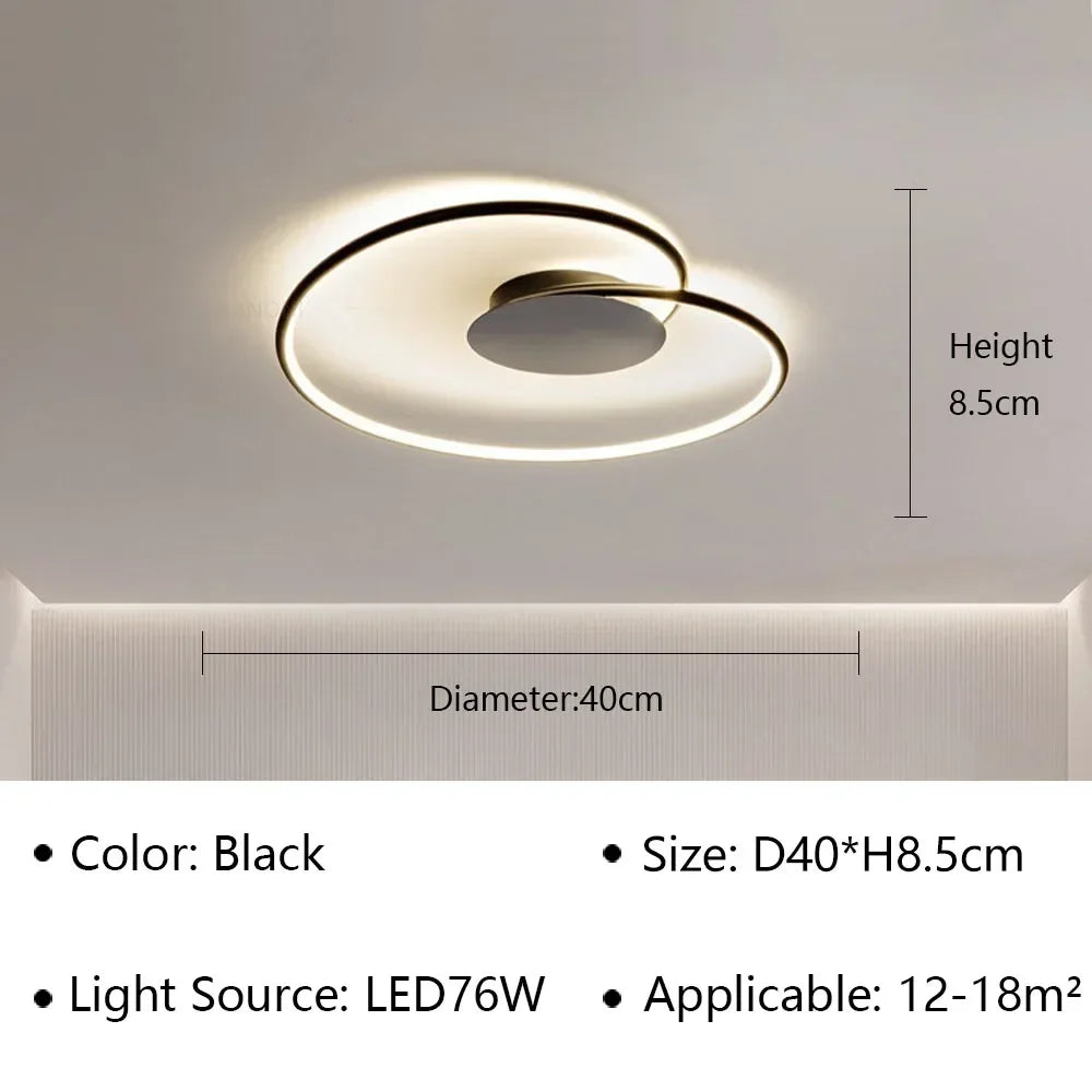 Lámpara de techo LED moderna circular - Diseño minimalista nórdico para salón