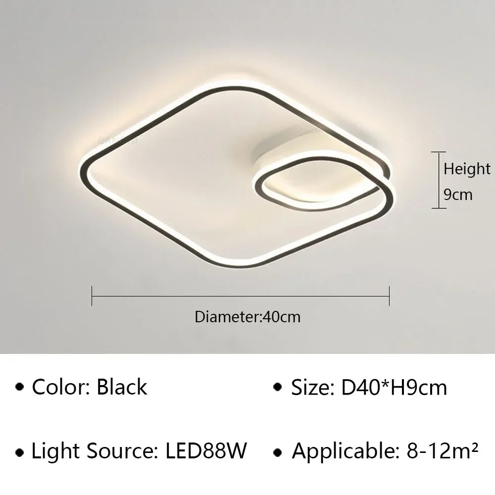 Lámpara de techo LED moderna circular - Diseño minimalista nórdico para salón