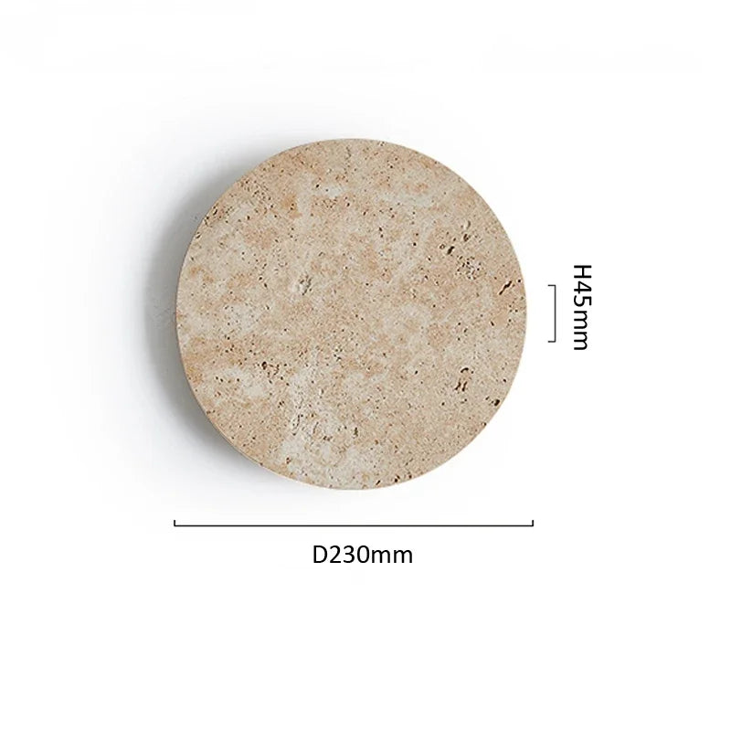 Lámpara de pared Wabi-Sabi Circular - Luz Ambiental Minimalista de Piedra Natural