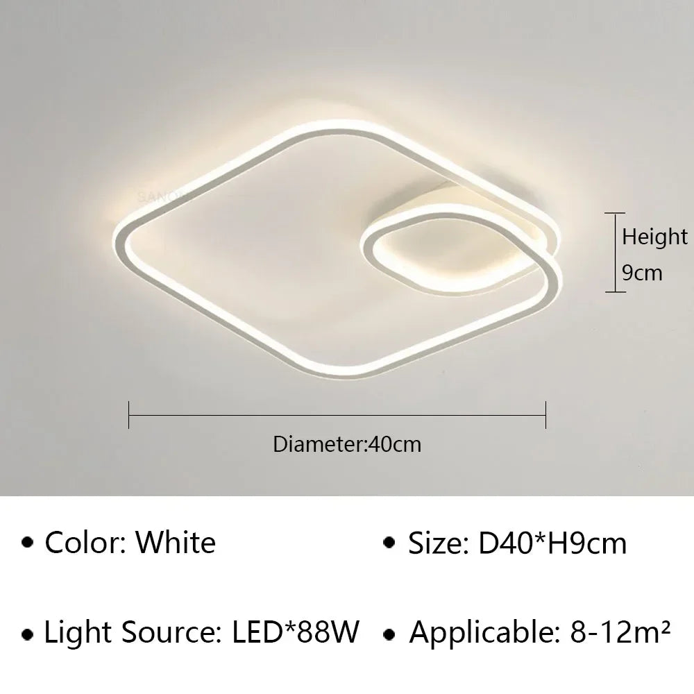 Lámpara de techo LED moderna circular - Diseño minimalista nórdico para salón