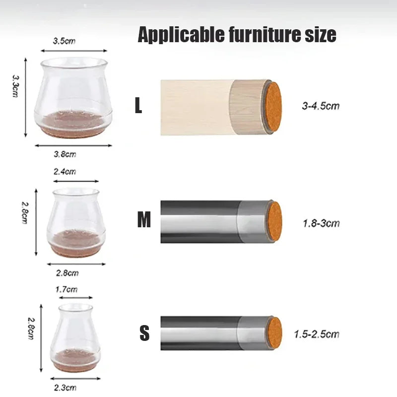 Protectores para Patas de Silla Redondas - Sin Ruidos ni Rayones