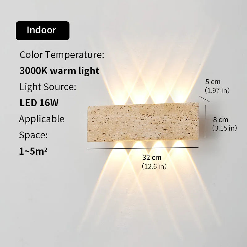 Aplique de Pared Wabi-Sabi Interior & Exterior - Luz Ambiental Impermeable