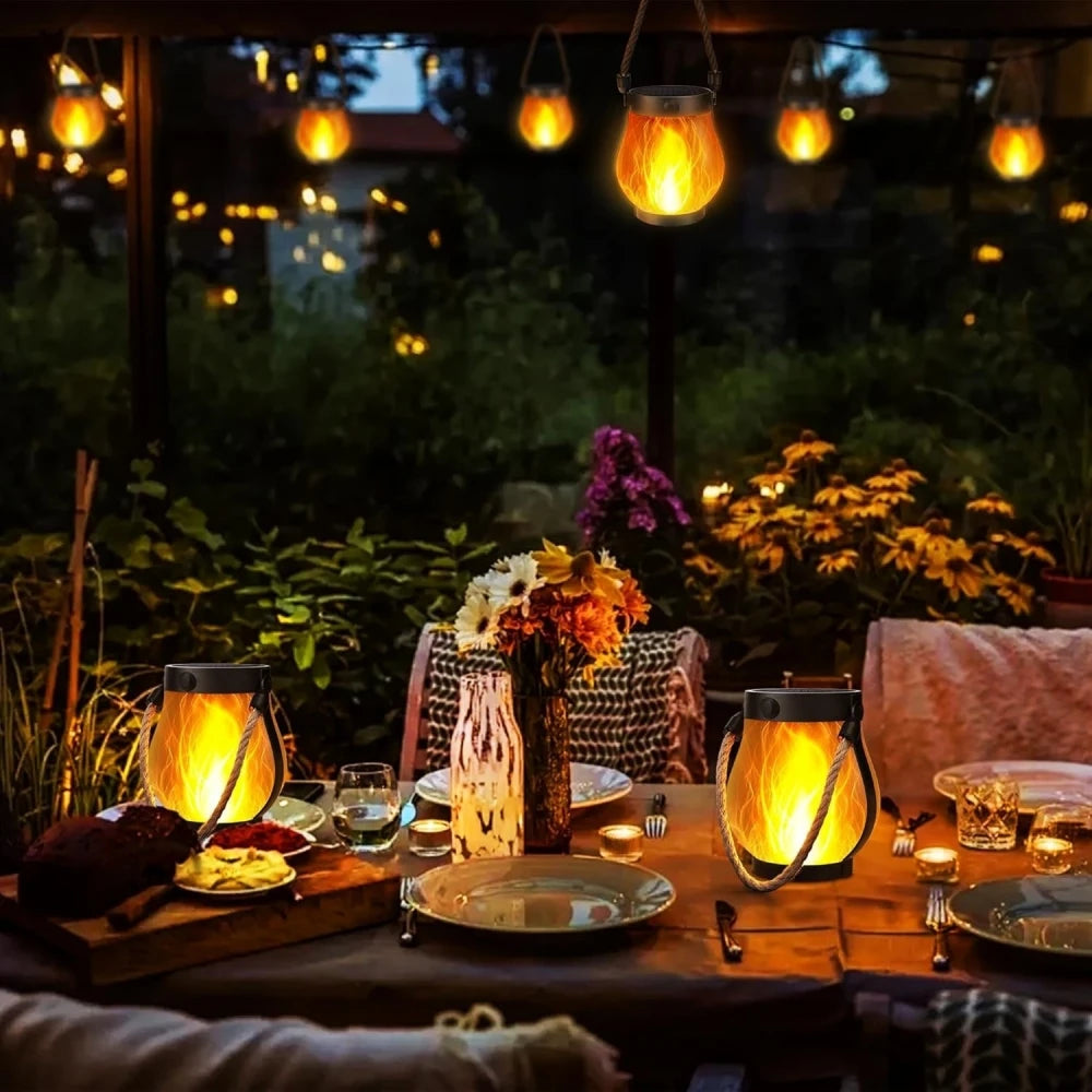 Lámpara Solar Decorativa Efecto Llama para Jardín y Terraza