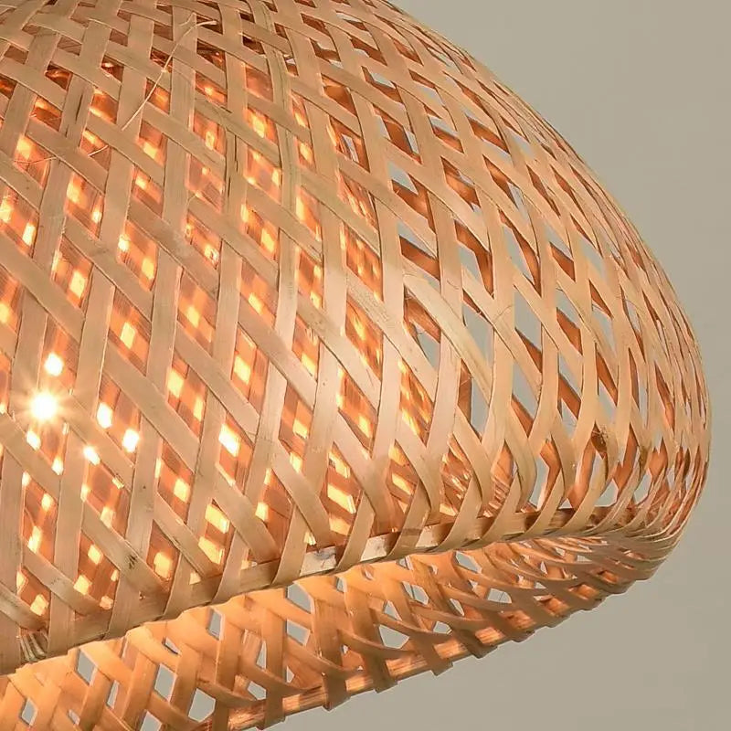 Lámpara Colgante de Bambú Natural - Diseño Boho Nórdico para Salon