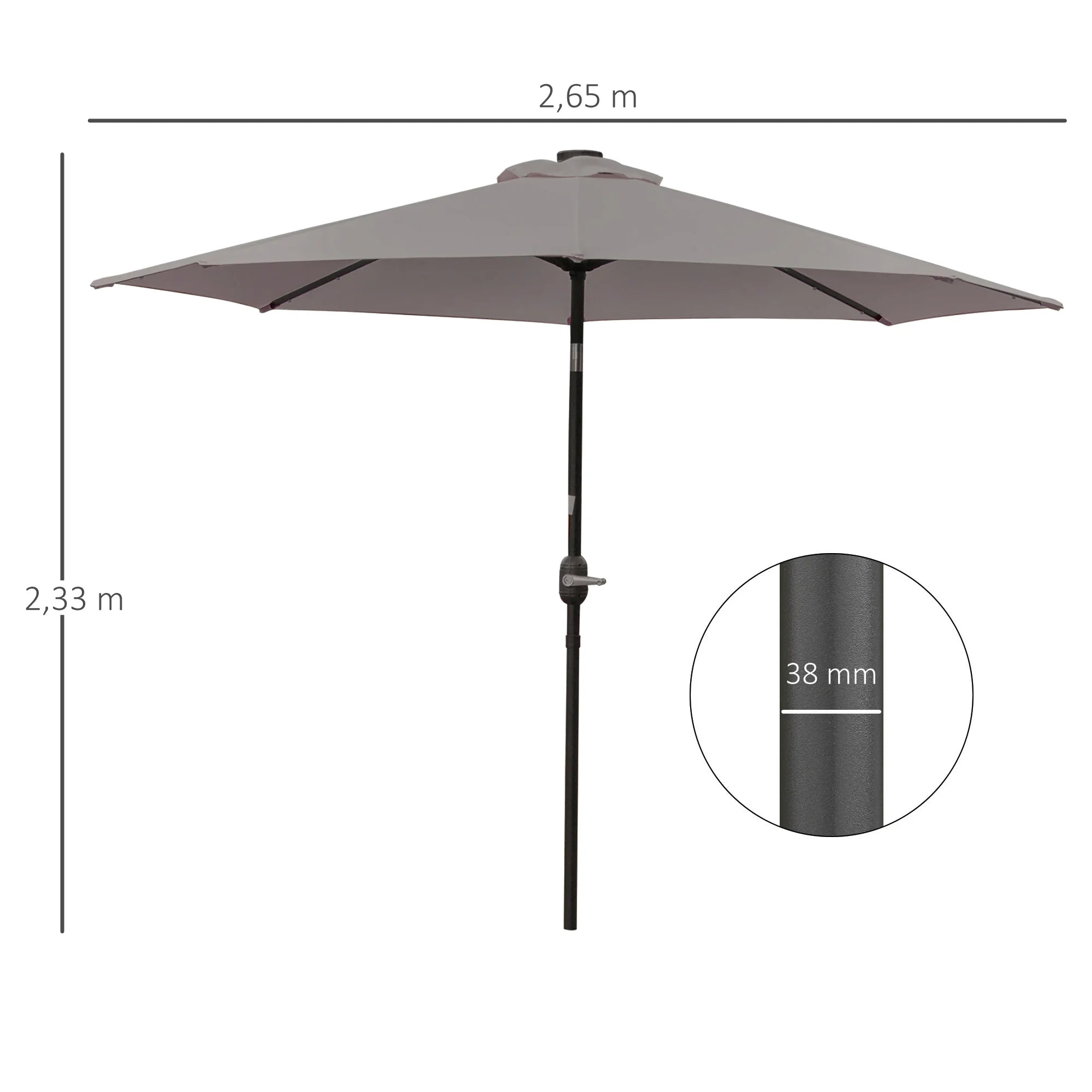 Sombrilla Solar LED para Jardín y terraza - Iluminación nocturna Elegante