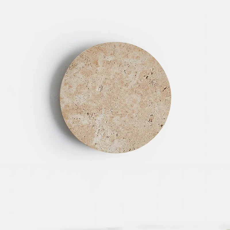 Lámpara de pared Wabi-Sabi Circular - Luz Ambiental Minimalista de Piedra Natural