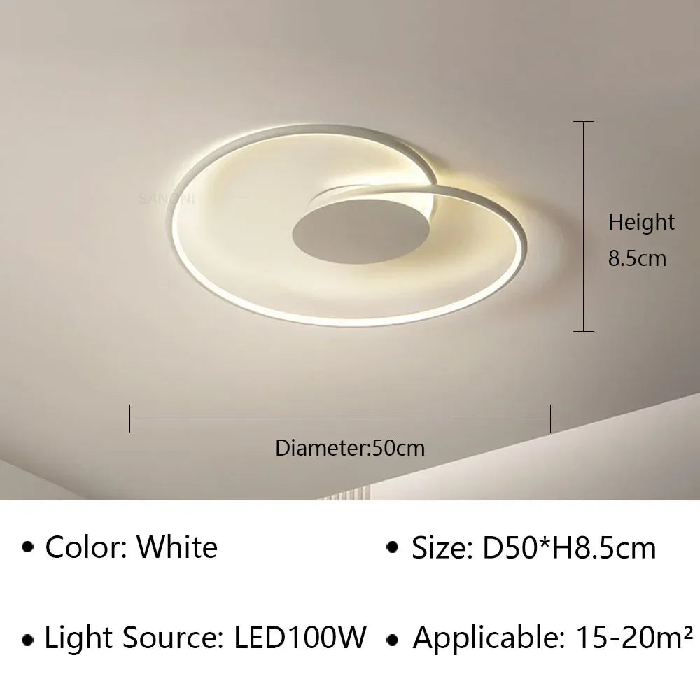 Lámpara de techo LED moderna circular - Diseño minimalista nórdico para salón