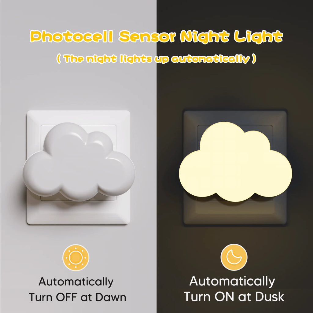 Luz nocturna con forma de nube infantil