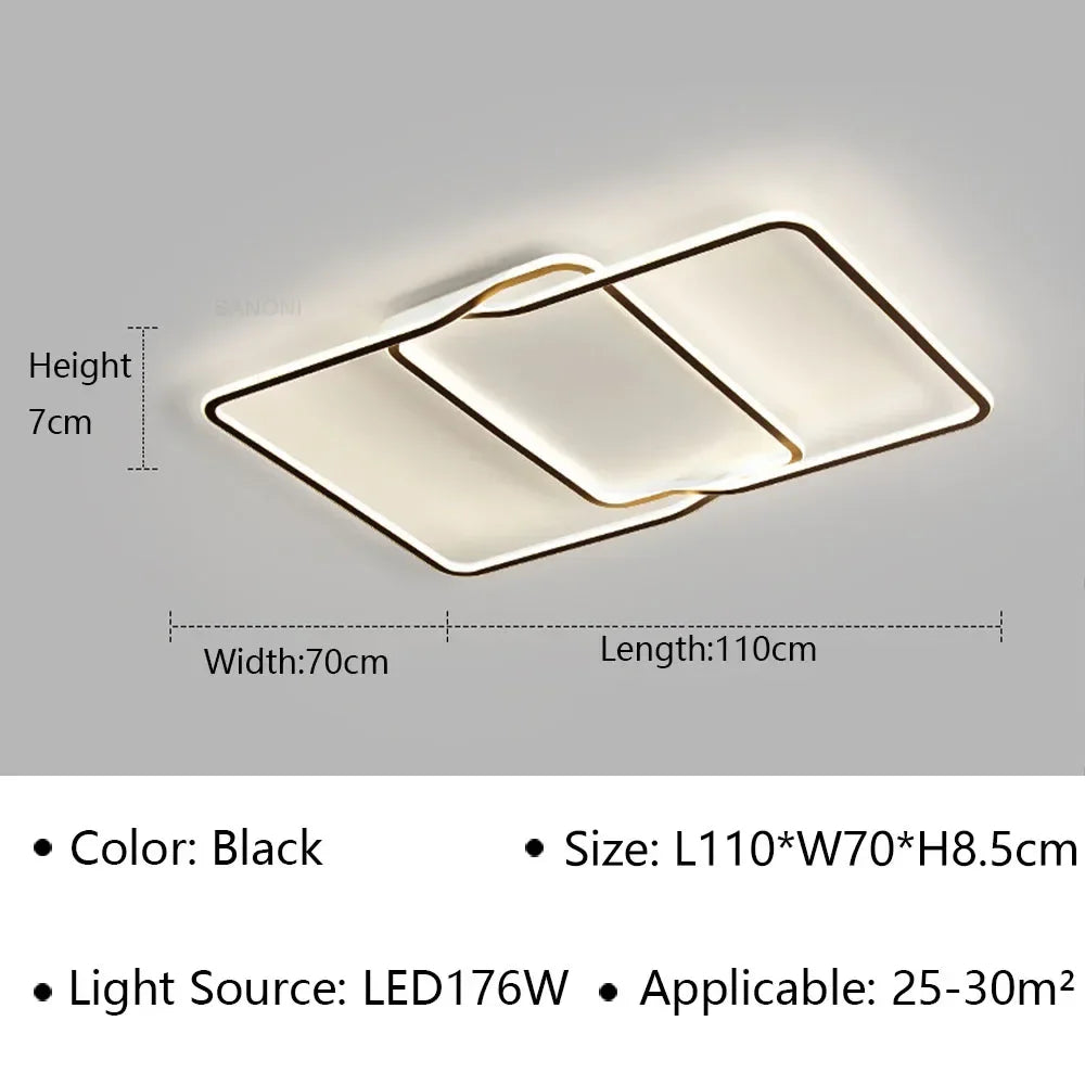 Lámpara de techo LED moderna circular - Diseño minimalista nórdico para salón