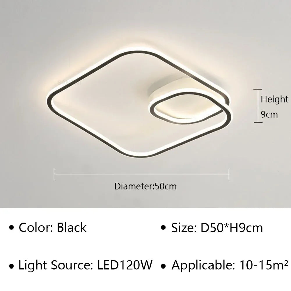 Lámpara de techo LED moderna circular - Diseño minimalista nórdico para salón