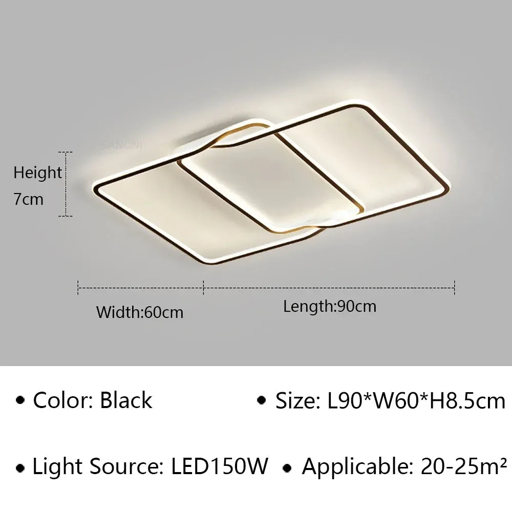 Lámpara de techo LED moderna circular - Diseño minimalista nórdico para salón