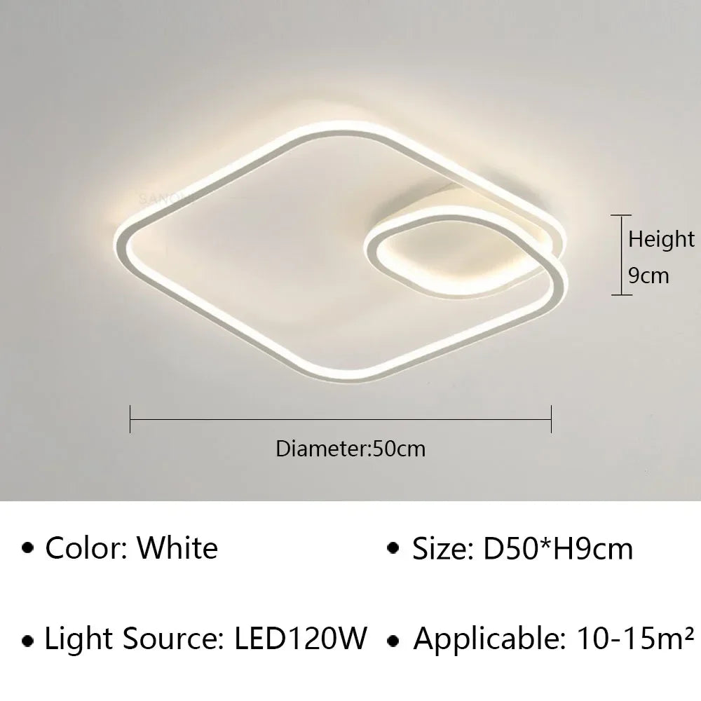 Lámpara de techo LED moderna circular - Diseño minimalista nórdico para salón
