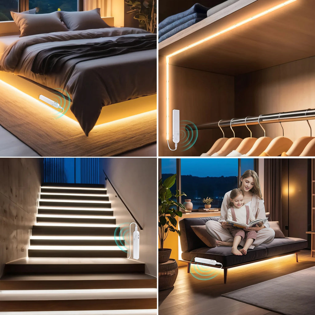 Luz LED con Sensor de Movimiento|Iluminación Automática para Armarios, Escaleras y Dormitorio