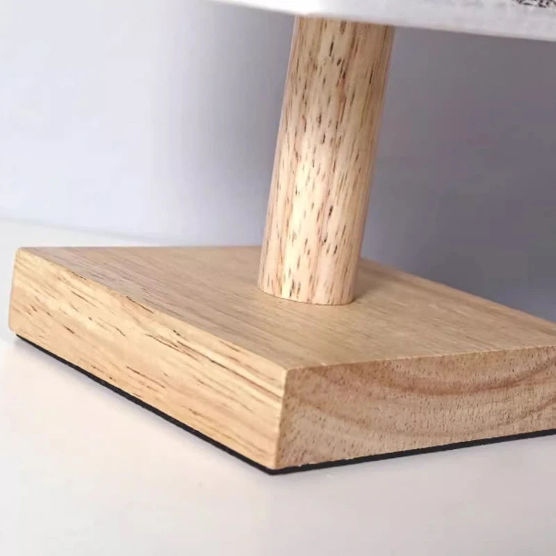 Lámpara LED estilo chino con base de madera