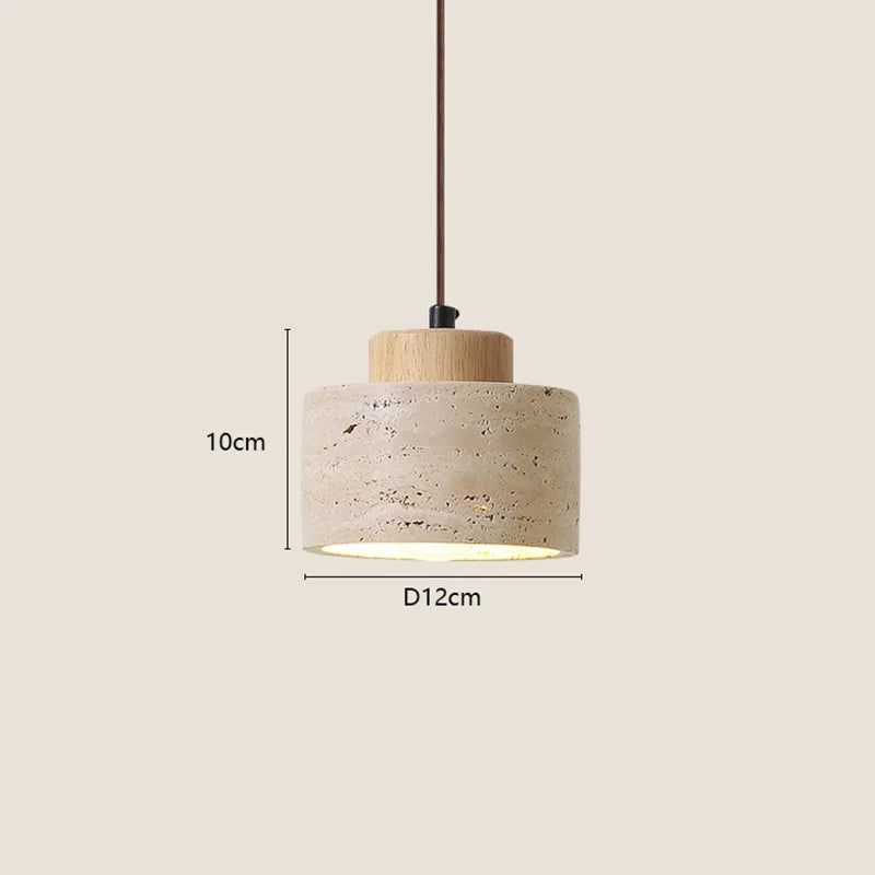 Lámpara Colgante de Piedra Natural Estilo Wabi-Sabi - Iluminación Minimalista Japandi