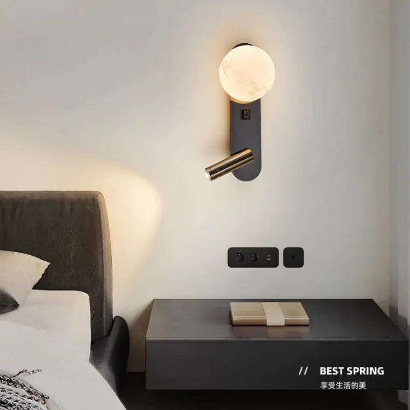 Aplique de Pared LED Moderno con Luz de Lectura - Lámpara Minimalista para Dormitorio