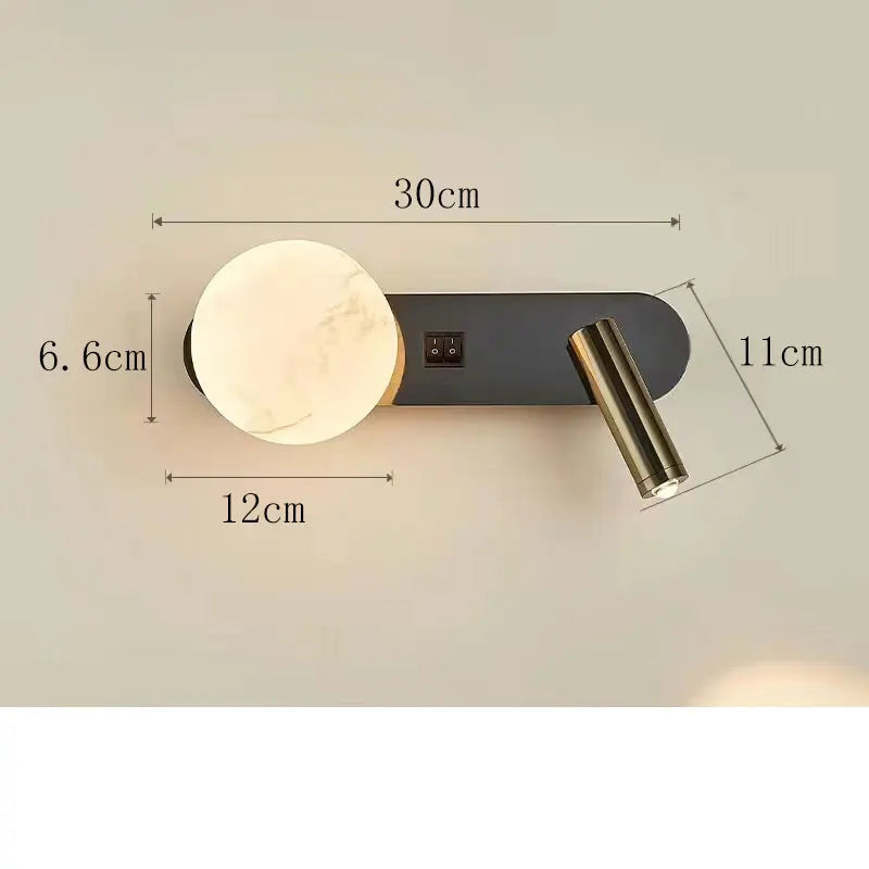 Aplique de Pared LED Moderno con Luz de Lectura - Lámpara Minimalista para Dormitorio