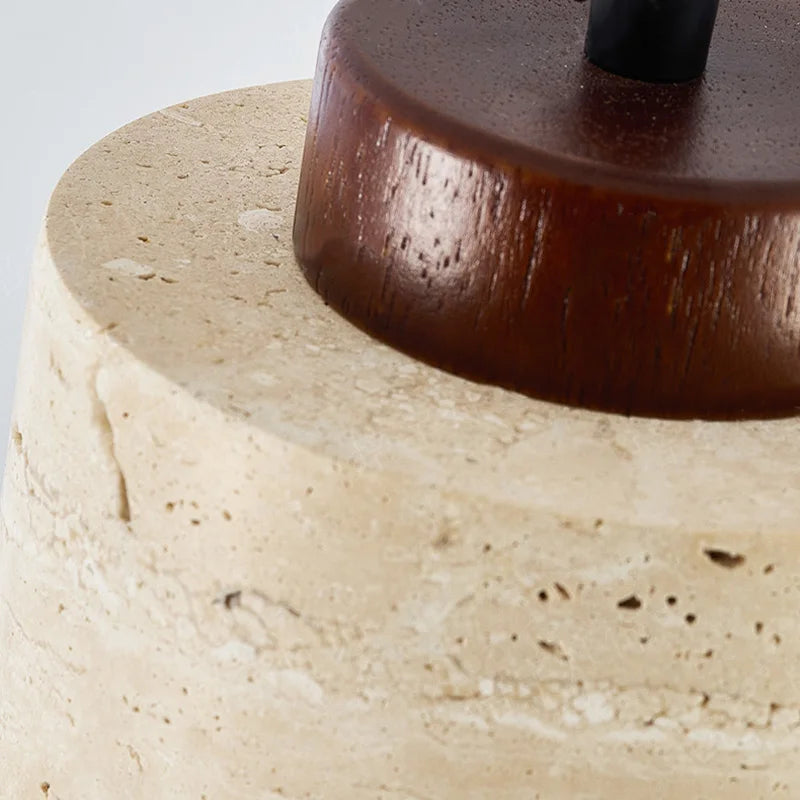Lámpara Colgante de Piedra Natural Estilo Wabi-Sabi - Iluminación Minimalista Japandi