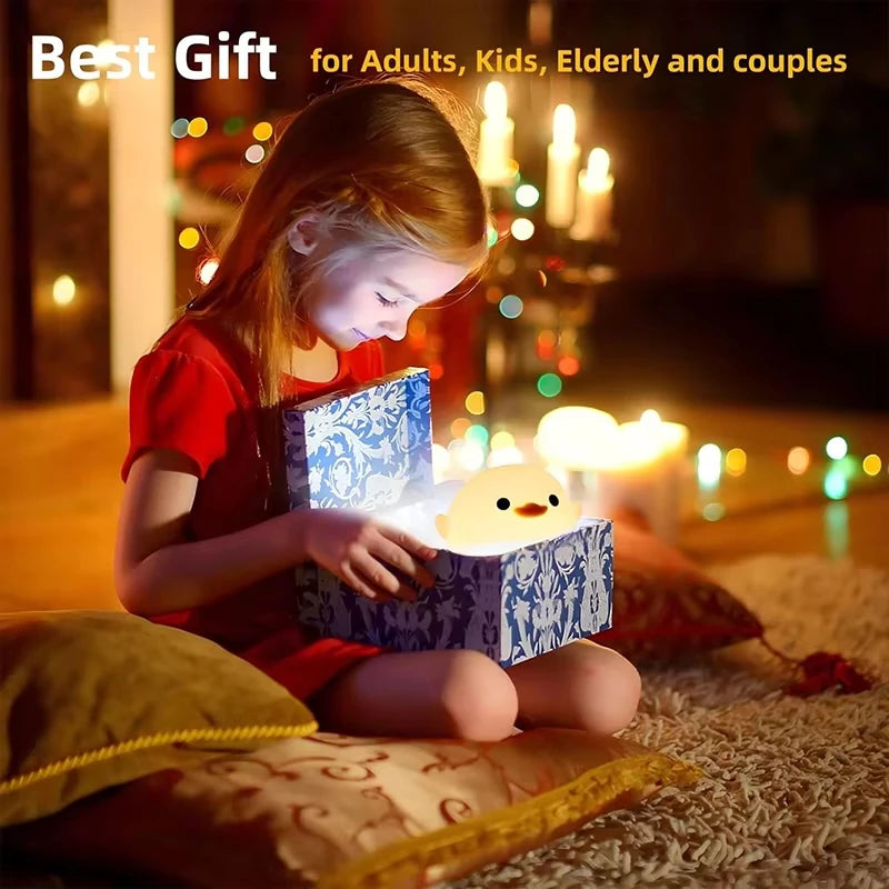 Lámpara Infantil Patito LED Recargable - Luz Nocturna Suave para Bebés y Niños