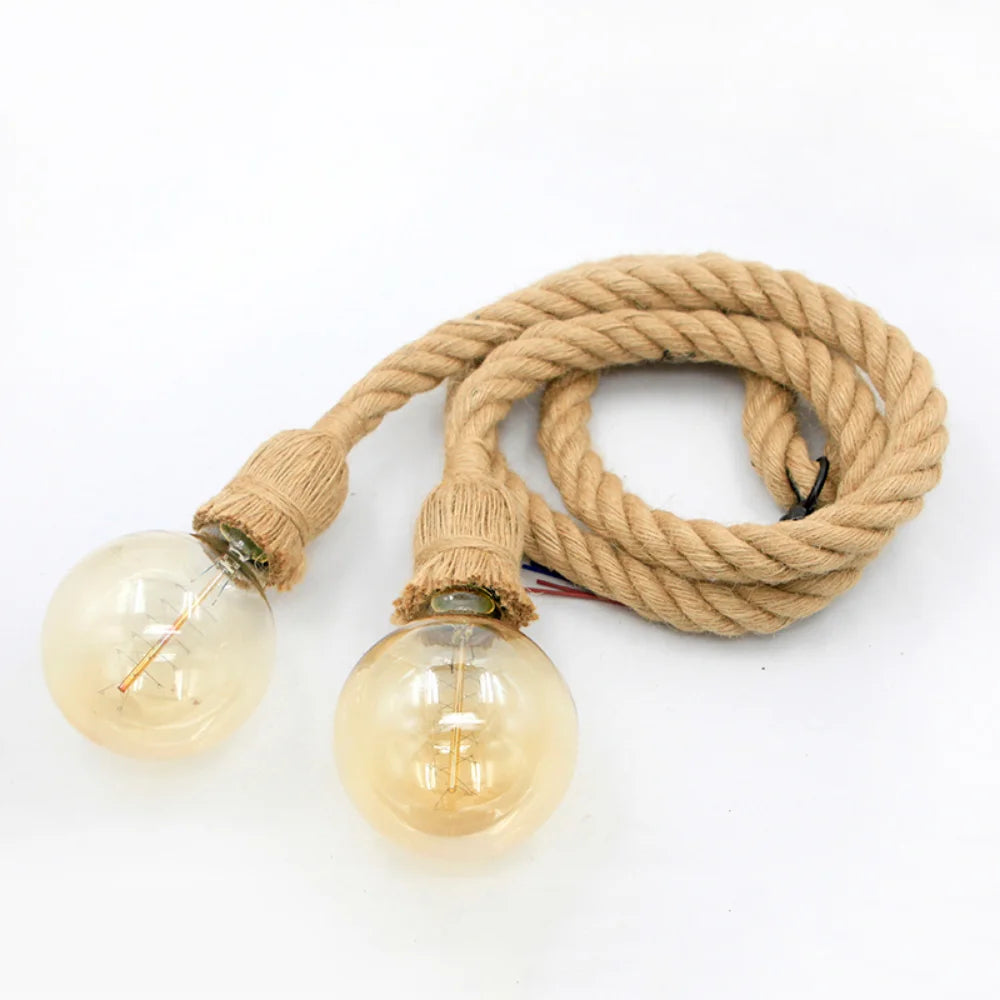 Lámpara Colgante - VINTAGE CUERDA LINO bombilla E27