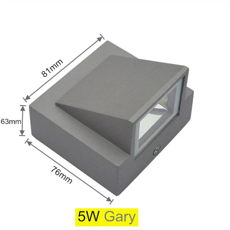 Luz de pared exterior de aluminio 5W