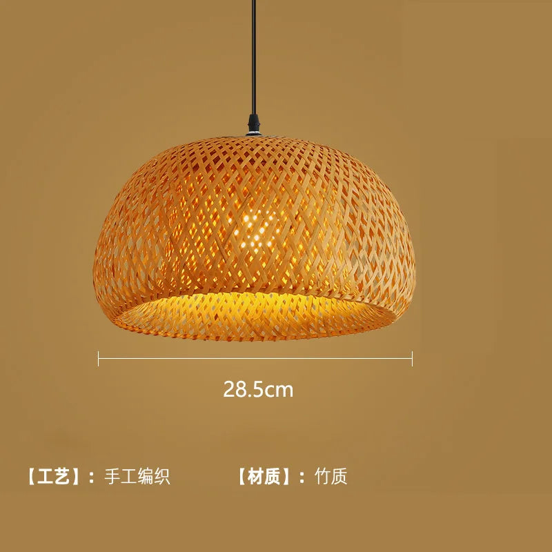 Lámpara Colgante de Bambú Natural - Diseño Boho Nórdico para Salon