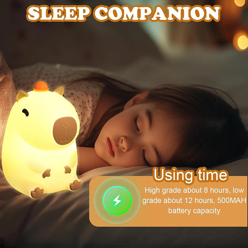 Lámpara nocturna CapyBara LED - Luz Infantil Suave Recargable