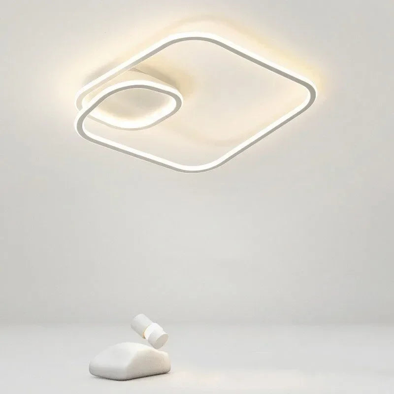 Lámpara de techo LED moderna circular - Diseño minimalista nórdico para salón
