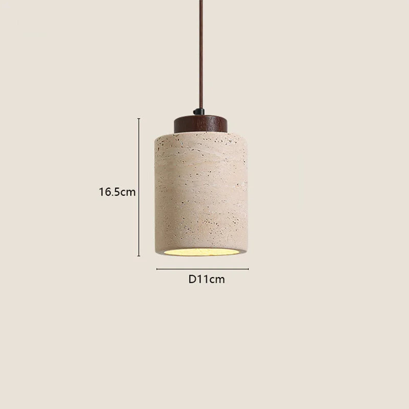Lámpara Colgante de Piedra Natural Estilo Wabi-Sabi - Iluminación Minimalista Japandi