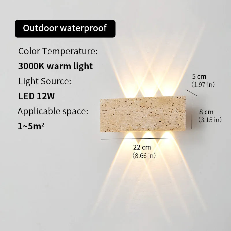 Aplique de Pared Wabi-Sabi Interior & Exterior - Luz Ambiental Impermeable