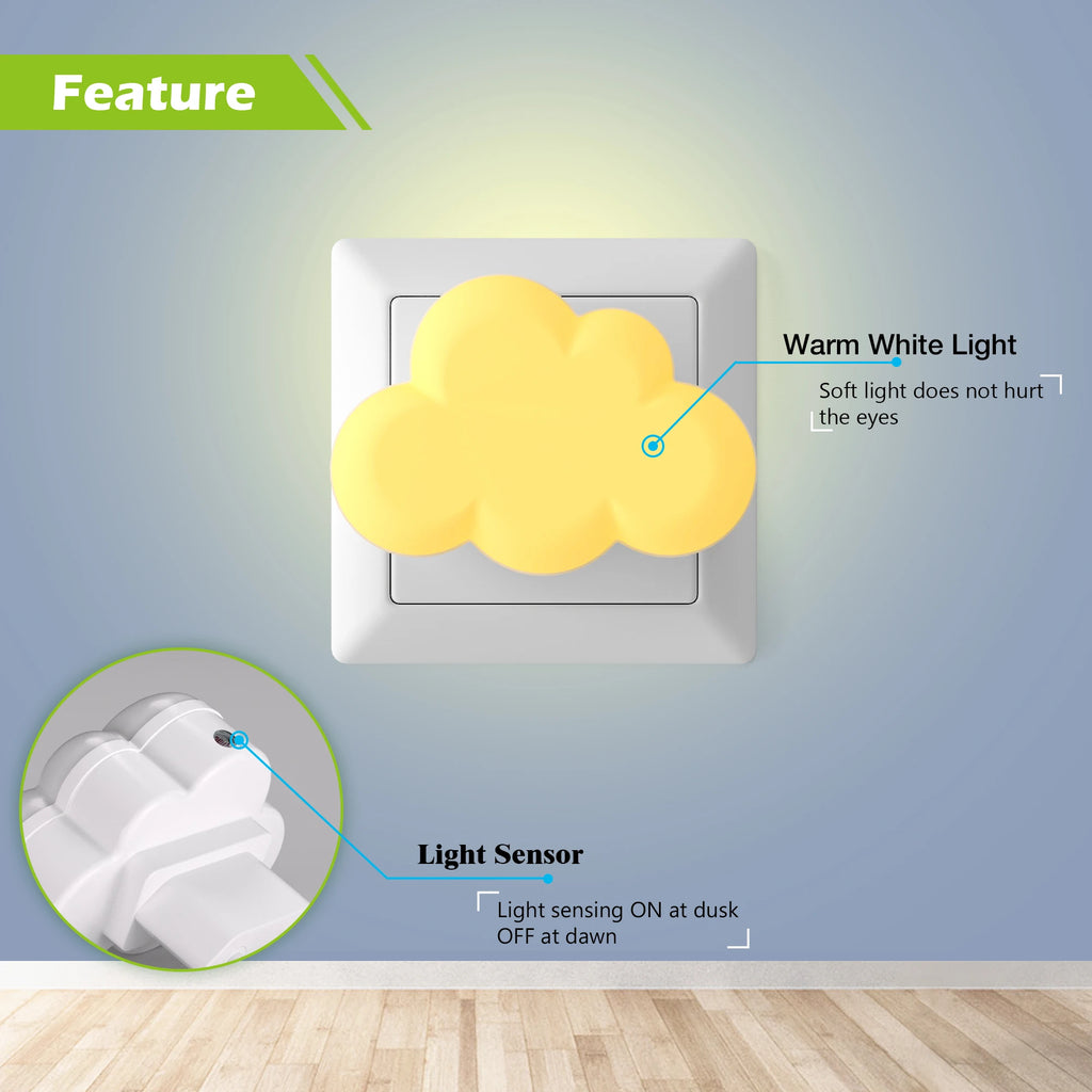 Luz nocturna con forma de nube infantil