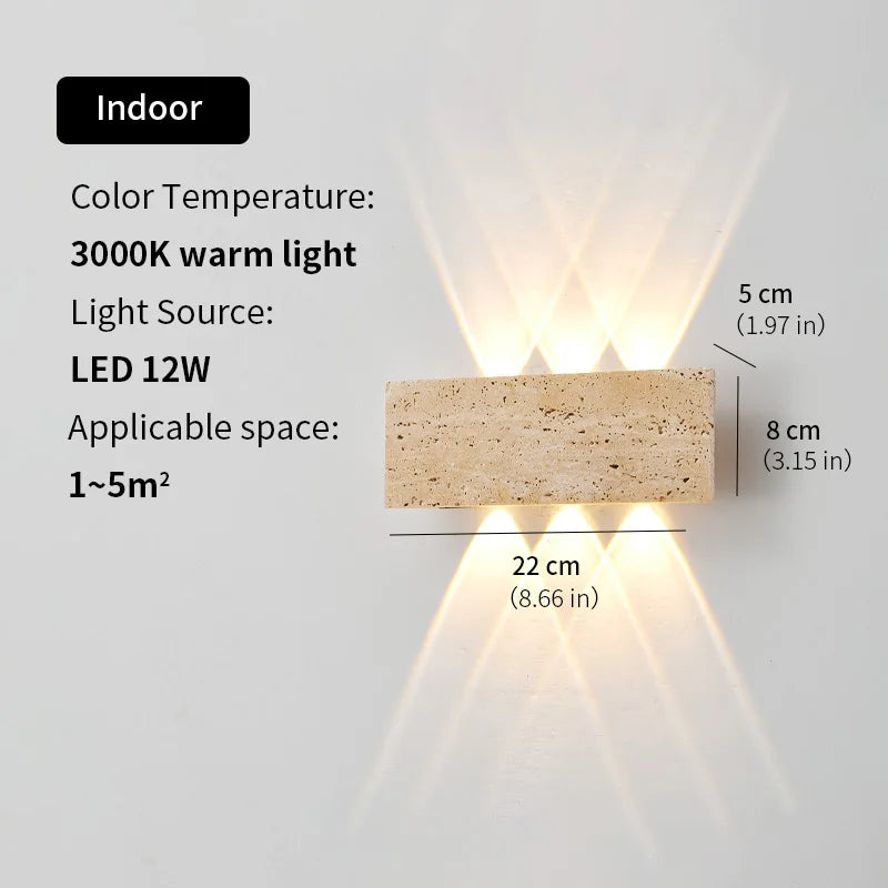 Aplique de Pared Wabi-Sabi Interior & Exterior - Luz Ambiental Impermeable