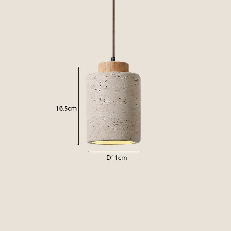 Lámpara Colgante de Piedra Natural Estilo Wabi-Sabi - Iluminación Minimalista Japandi