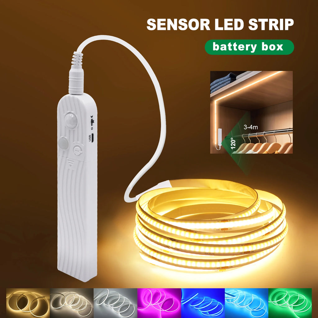 Luz LED con Sensor de Movimiento|Iluminación Automática para Armarios, Escaleras y Dormitorio