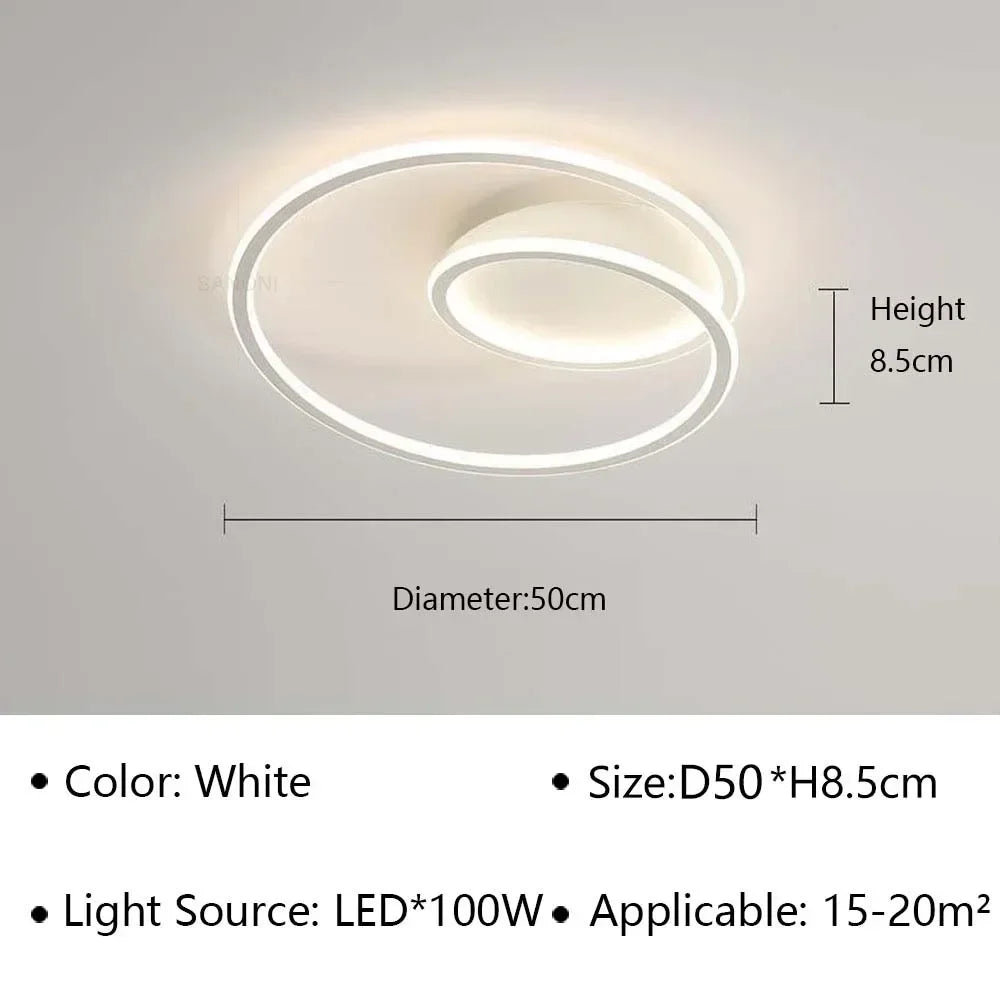 Lámpara de techo LED moderna circular - Diseño minimalista nórdico para salón