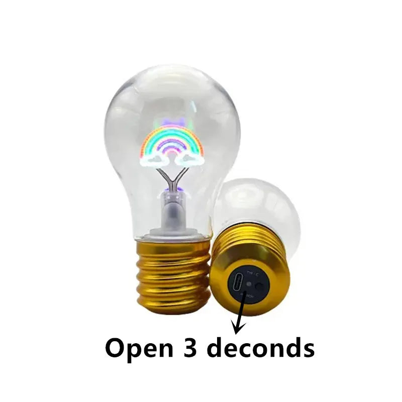 Bombilla LED Decorativa Recargable USB-C - Luz Neon Vintage