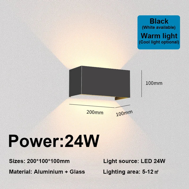 Lámpara de pared nórdica de Led impermeable