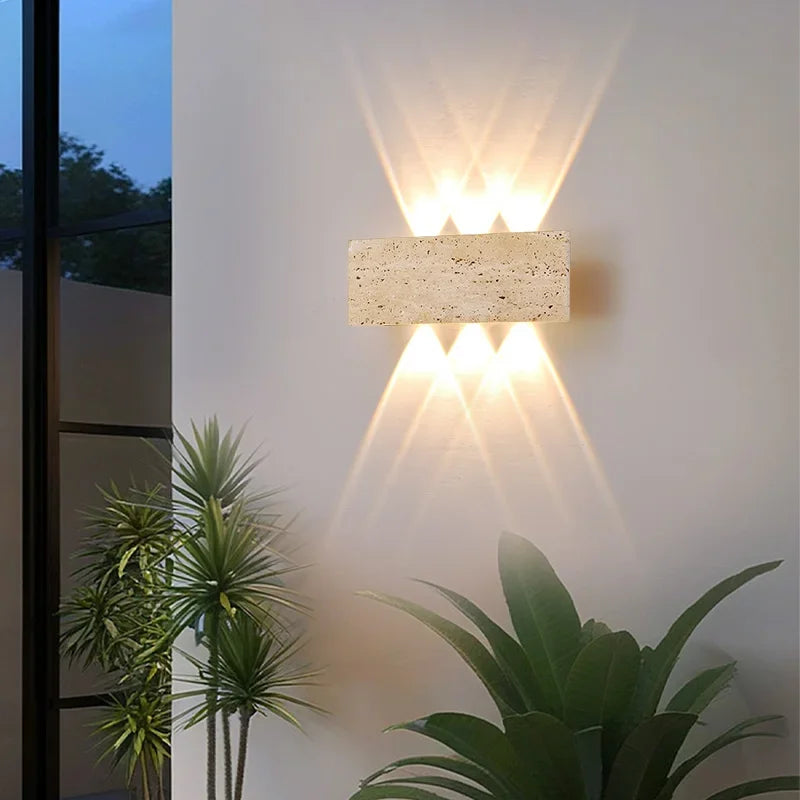 Aplique de Pared Wabi-Sabi Interior & Exterior - Luz Ambiental Impermeable