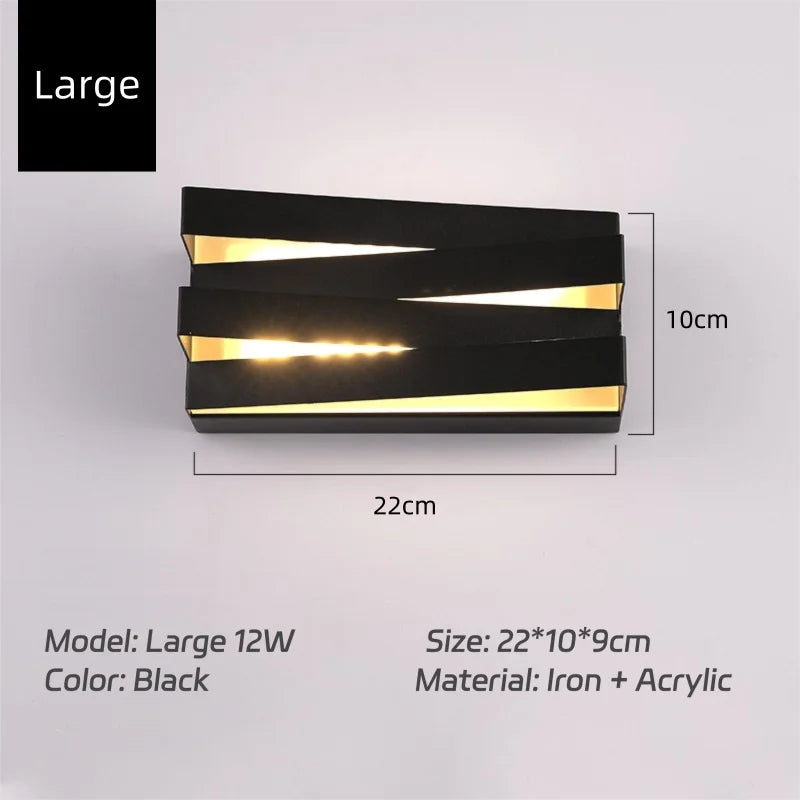 Lámpara de pared cuadrada moderna para exteriores, LED