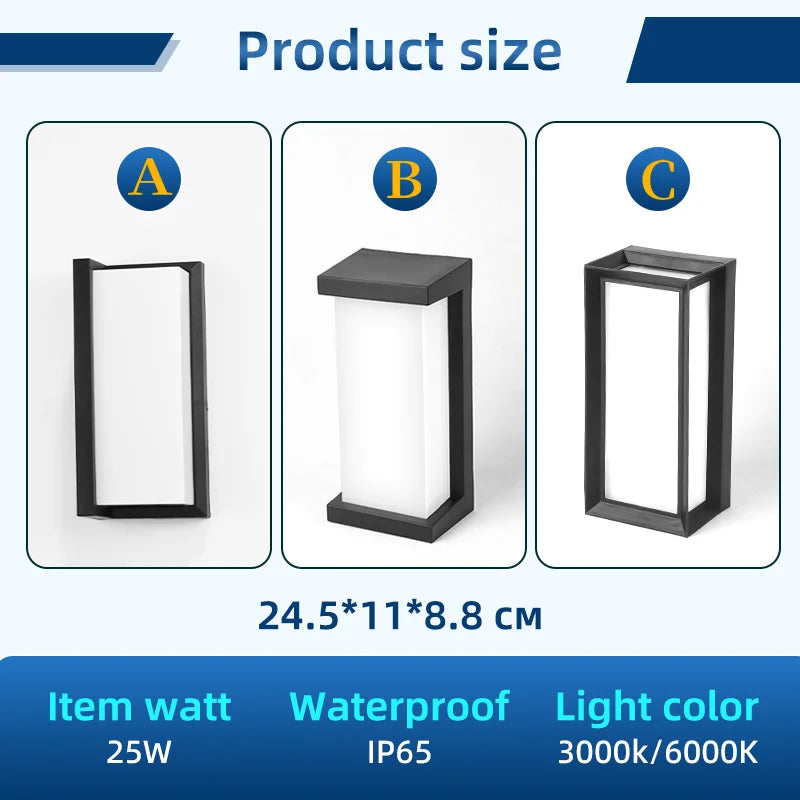 Lámpara LED Exterior de Pared - Iluminación moderna Impermeable